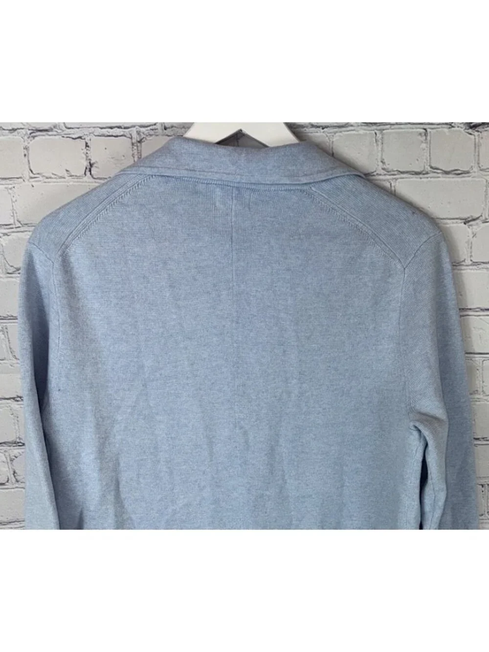 J.CREW Women’s Size Medium Light Blue Knit Blazer Two Button Jacket EUC